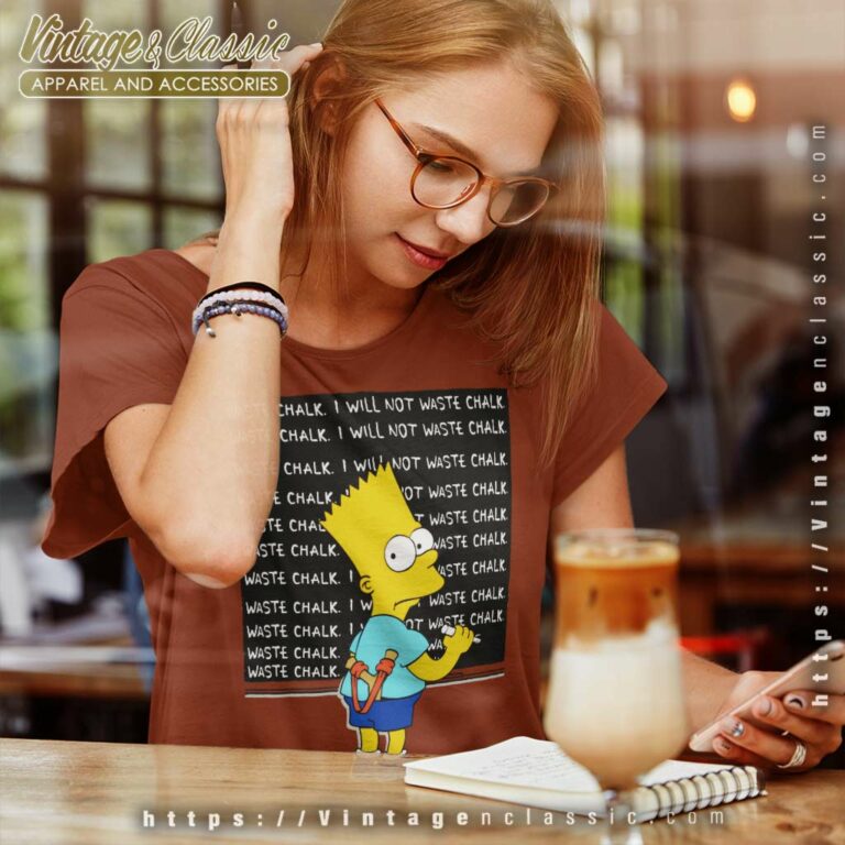 Bart Simpson I Will Not Waste Chalk Women TShirt Bart Simpson I Will Not Waste Chalk Women TShirt