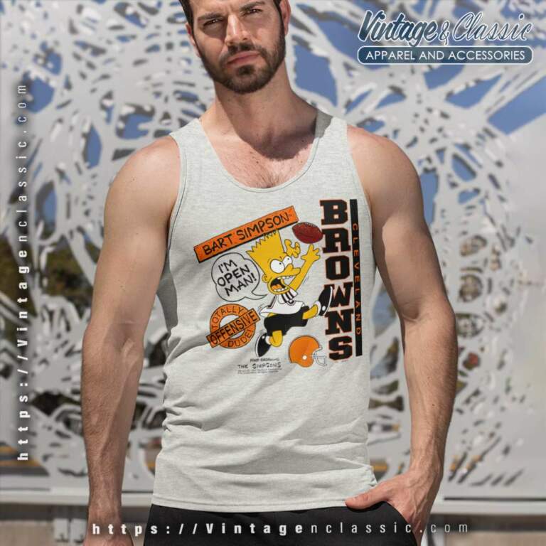 Bart Simpson Im Open Man Cleveland Browns Tank Top Racerback Bart Simpson Im Open Man Cleveland Browns Tank Top Racerback