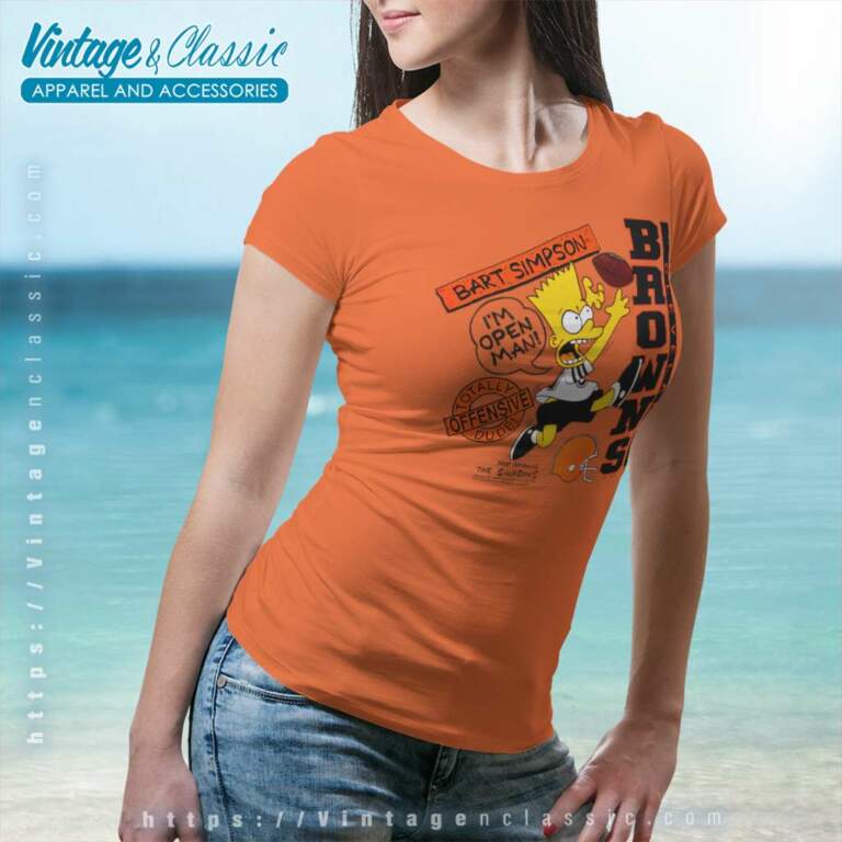 Bart Simpson Im Open Man Cleveland Browns Women TShirt Bart Simpson Im Open Man Cleveland Browns Women TShirt