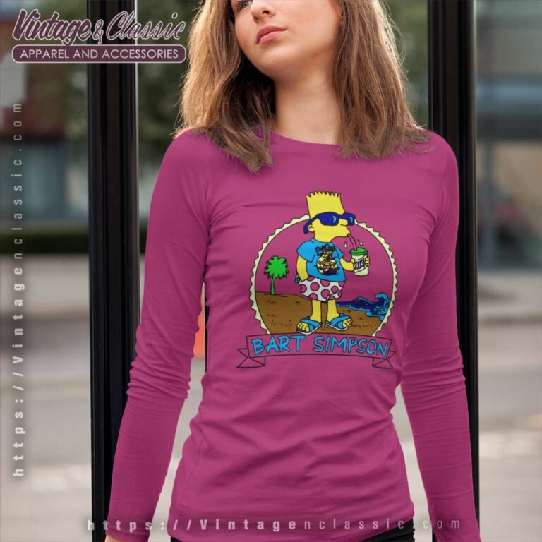 Bart Simpson Matt Groening On Vacation Long Sleeve Tee 1 Bart Simpson Matt Groening On Vacation Long Sleeve Tee 1