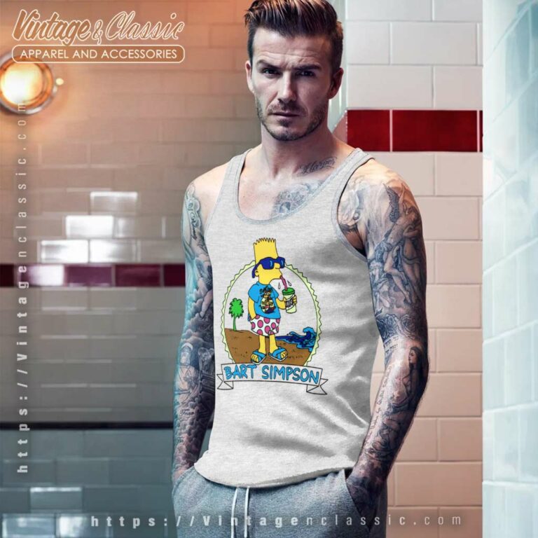 Bart Simpson Matt Groening On Vacation Tank Top Racerback 1 Bart Simpson Matt Groening On Vacation Tank Top Racerback 1