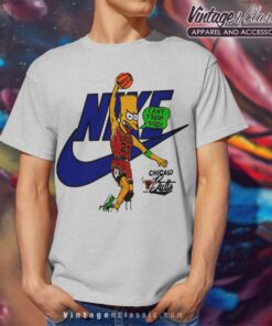 Bart Simpson Michael Jordan Parody Nike Sport Grey T Shirt
