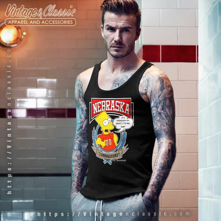 Bart Simpson Nebraska Cornhuskers Tank Top Racerback Bart Simpson Nebraska Cornhuskers Tank Top Racerback