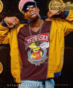 Bart Simpson Nebraska Cornhuskers V Neck TShirt