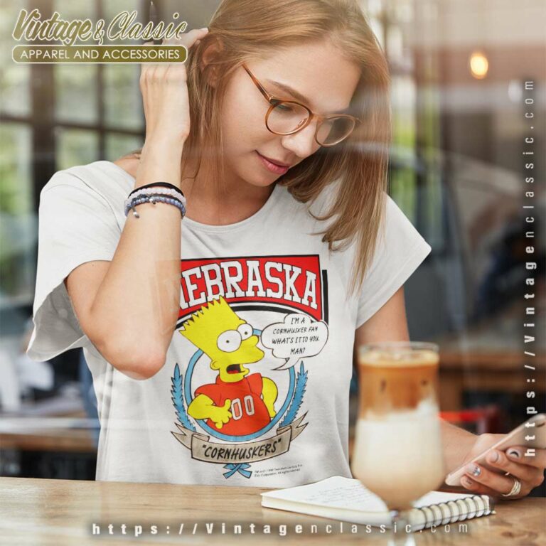 Bart Simpson Nebraska Cornhuskers Women TShirt Bart Simpson Nebraska Cornhuskers Women TShirt
