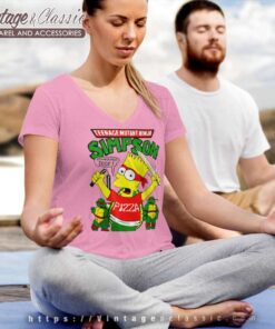 Bart Simpson Ninja Turtles V Neck TShirt