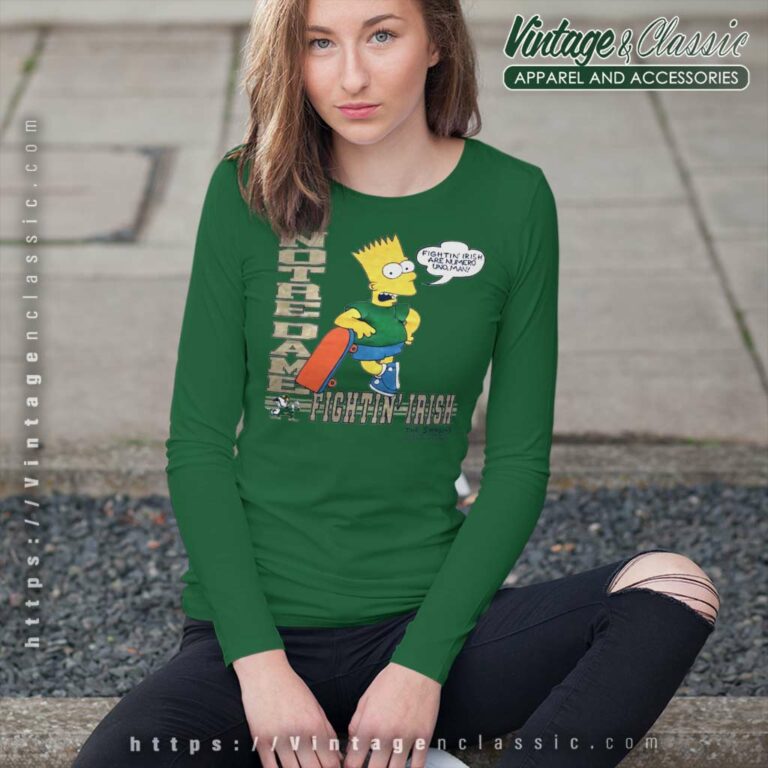 Bart Simpson Notre Dame Long Sleeve Tee Bart Simpson Notre Dame Long Sleeve Tee