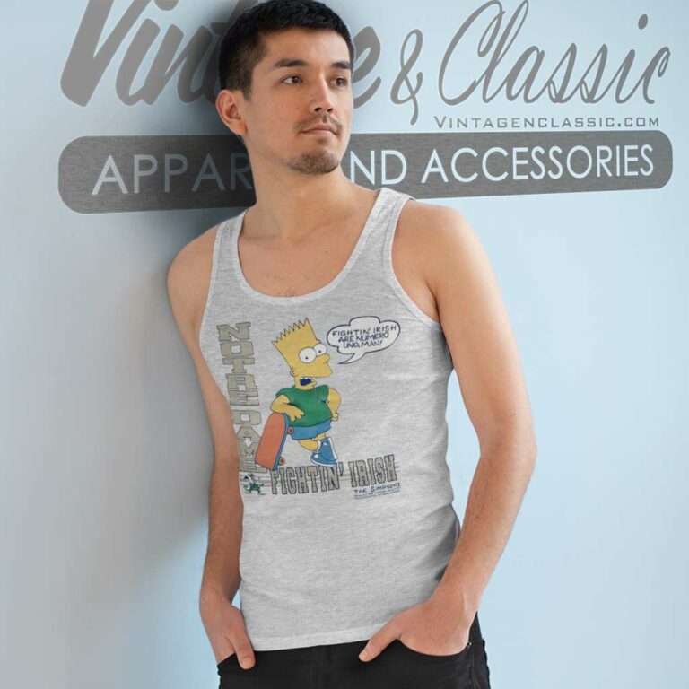 Bart Simpson Notre Dame Tank Top Racerback Bart Simpson Notre Dame Tank Top Racerback