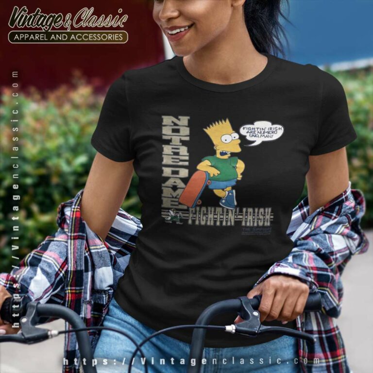Bart Simpson Notre Dame Women TShirt Bart Simpson Notre Dame Women TShirt