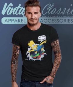 Bart Simpson Whoa Mama Skateboard T Shirt