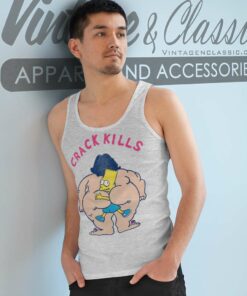 Bart Simpsons Crack Kills Tank Top Racerback