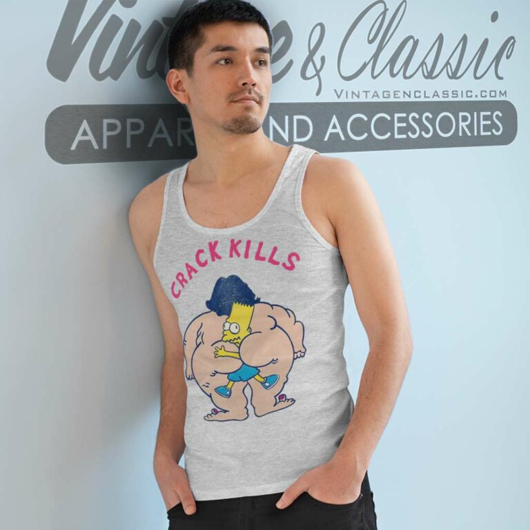 Bart Simpsons Crack Kills Tank Top Racerback Bart Simpsons Crack Kills Tank Top Racerback