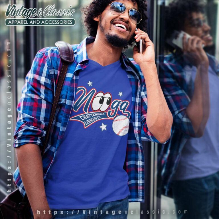 Baseball Big Eyes Lookouts Nooga V Neck TShirt Baseball Big Eyes Lookouts Nooga V Neck TShirt