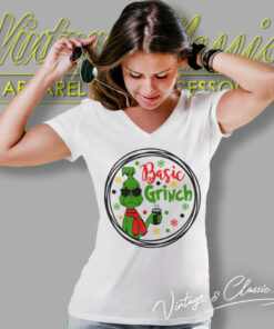 Basic Grinch Coffee Christmas V Neck TShirt