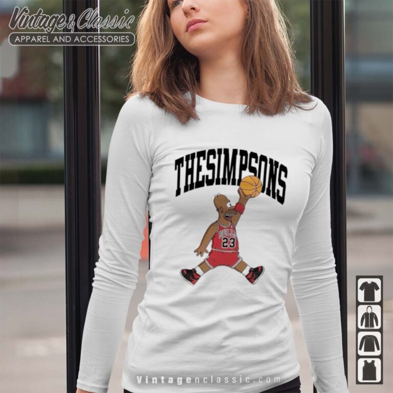 Basketball The Simpsons Jordan Logo Parody Longsleeves Basketball The Simpsons Jordan Logo Parody Longsleeves