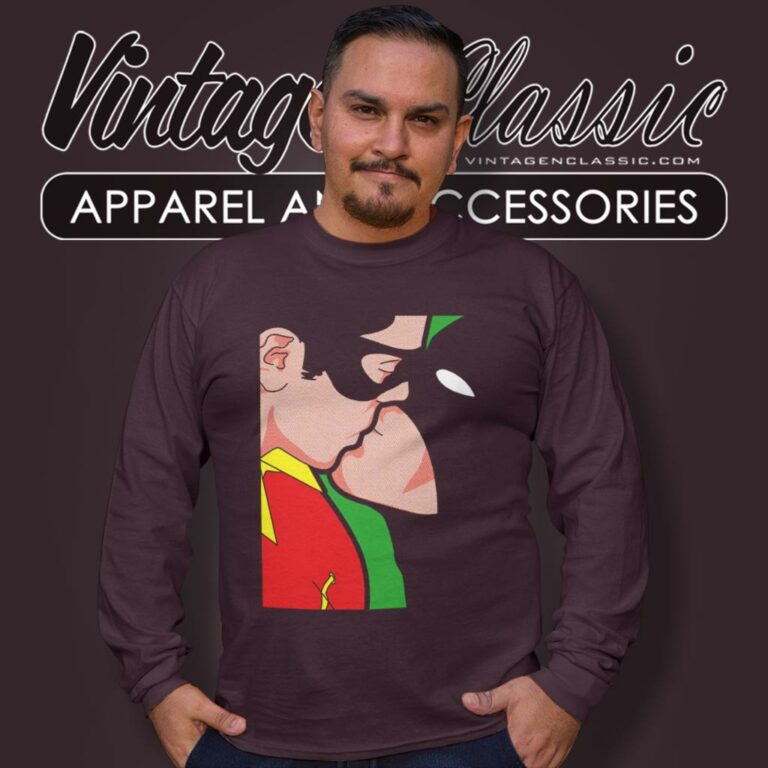 Batman And Robin Kiss Long Sleeve Tee Batman And Robin Kiss Long Sleeve Tee