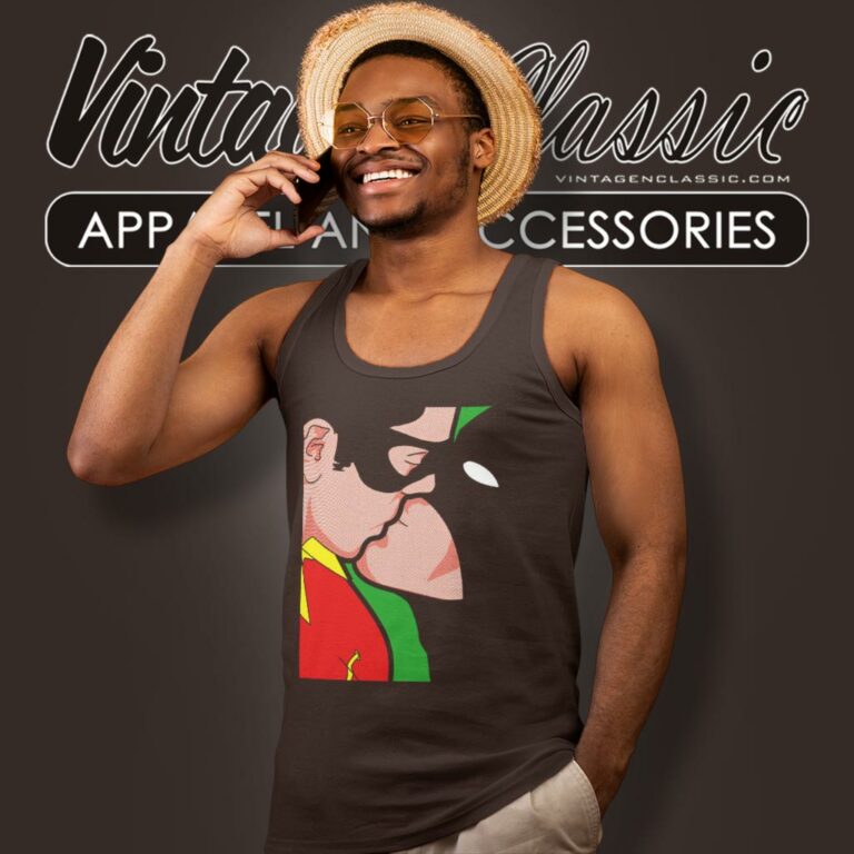 Batman And Robin Kiss Tank Top Racerback Batman And Robin Kiss Tank Top Racerback