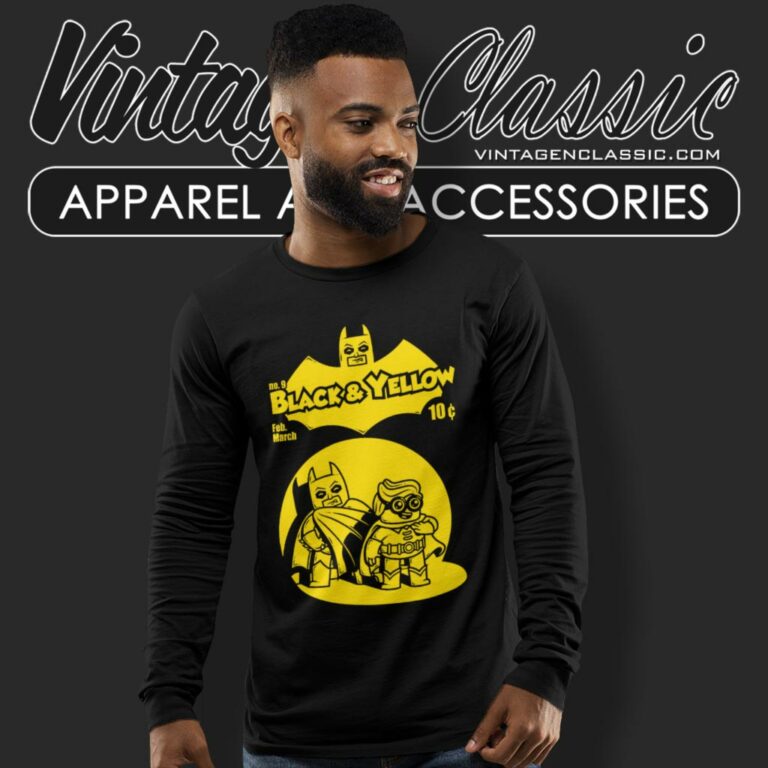 Batman Black Yellow Lego Long Sleeve Tee Batman Black Yellow Lego Long Sleeve Tee