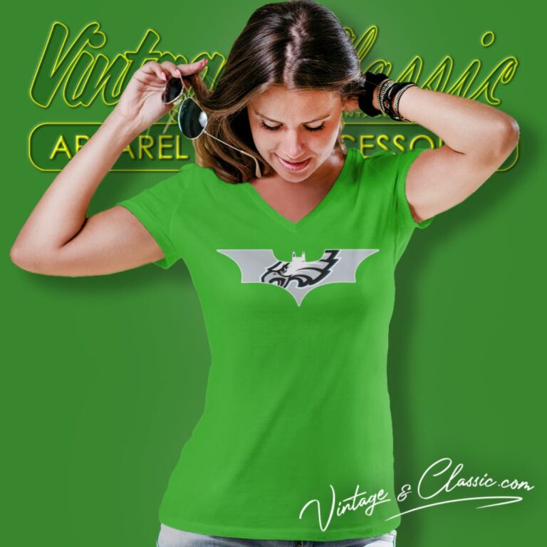 Batman Eagles Logo V Neck TShirt Batman Eagles Logo V Neck TShirt