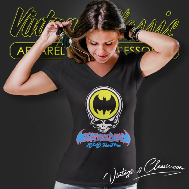 Batman Grateful Dead V Neck TShirt Batman Grateful Dead V Neck TShirt