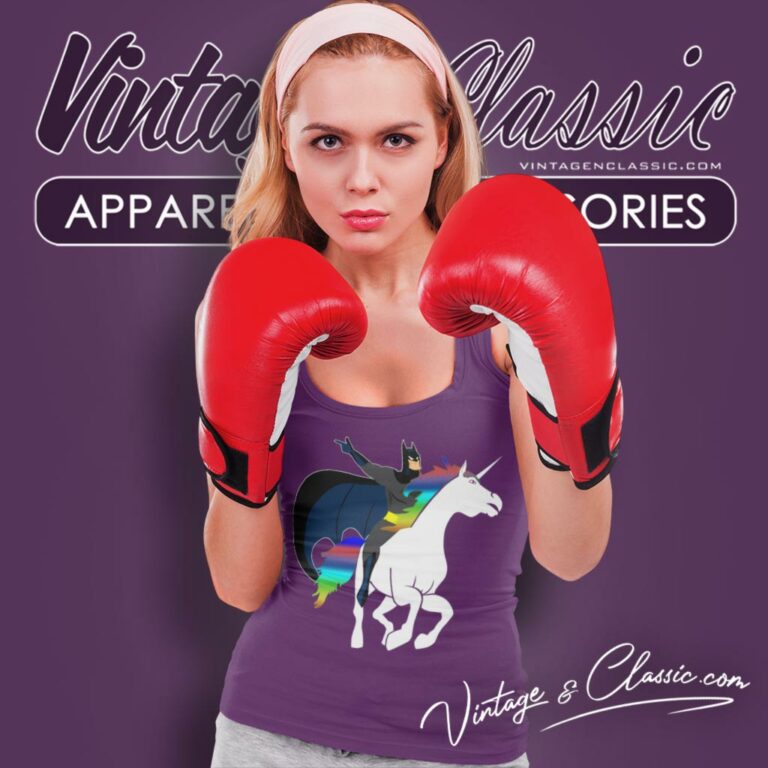 Batman Is Riding A Unicorn Tank Top Racerback Batman Is Riding A Unicorn Tank Top Racerback