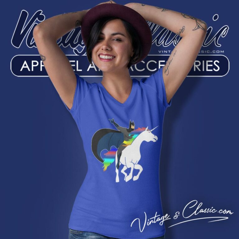Batman Is Riding A Unicorn V Neck TShirt Batman Is Riding A Unicorn V Neck TShirt