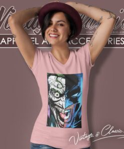 Batman Joker Half Face V Neck TShirt