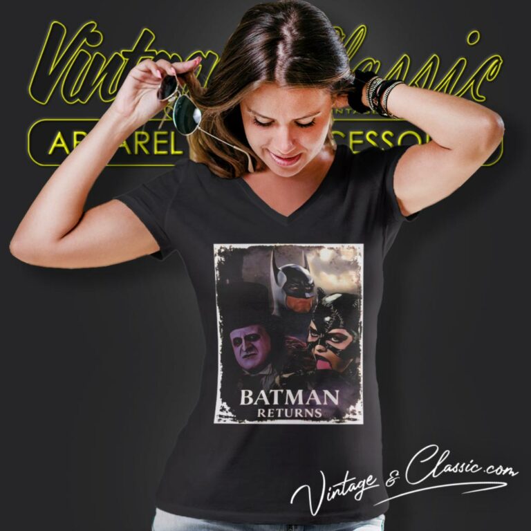 Batman Returns 1992 V Neck TShirt Batman Returns 1992 V Neck TShirt