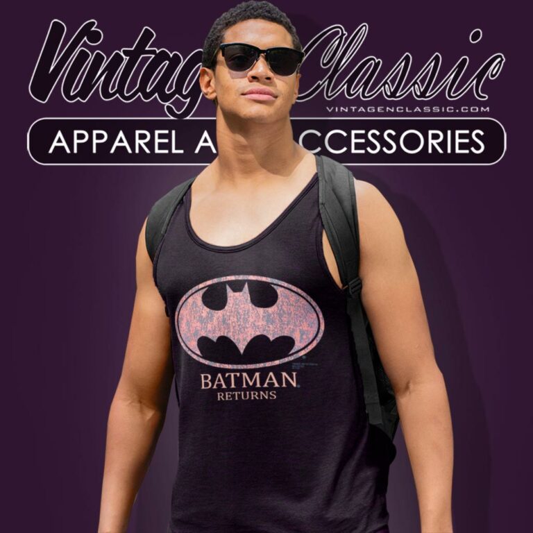 Batman Returns Pink Logo Tank Top Racerback Batman Returns Pink Logo Tank Top Racerback