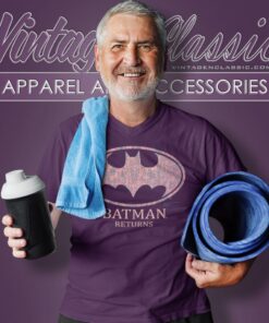 Batman Returns Pink Logo V Neck TShirt