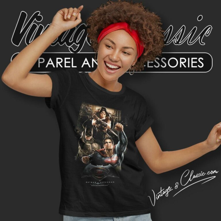 Batman Superman Three In Action Women T Shirt Batman Superman Three In Action Women T Shirt