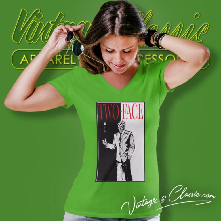 Batman Two Face V Neck TShirt Batman Two Face V Neck TShirt