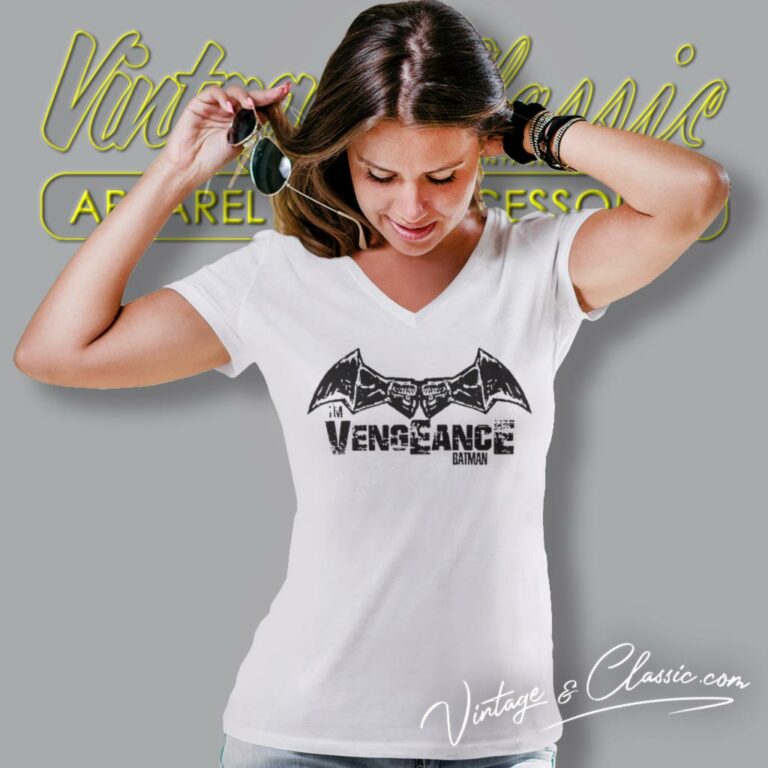 Batman Vengeance Logo V Neck TShirt Batman Vengeance Logo V Neck TShirt