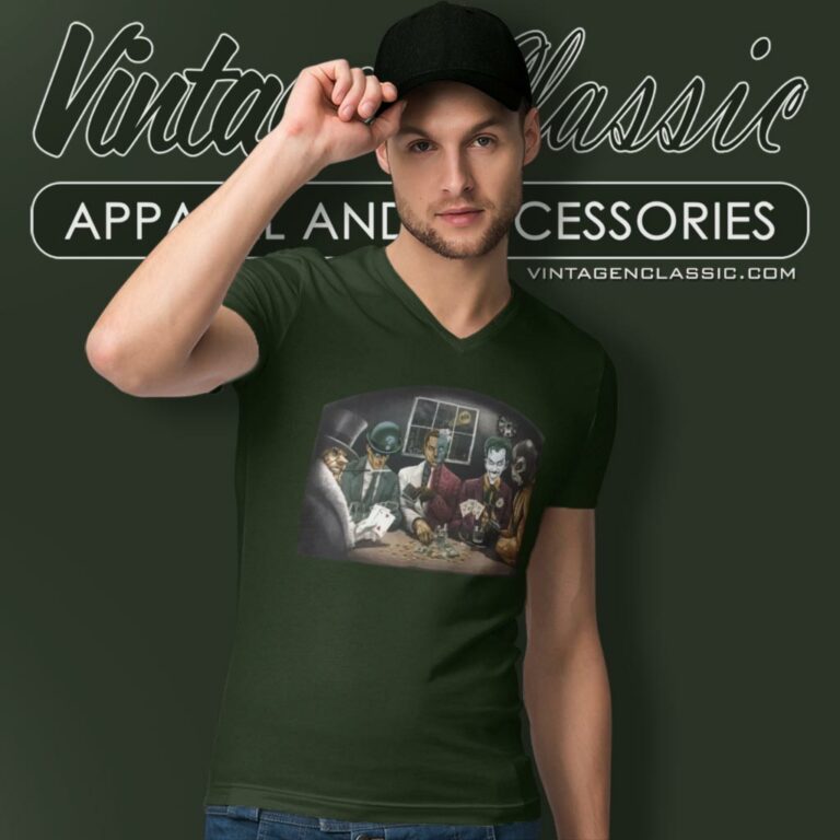Batman Villains Playing Poker V Neck TShirt Batman Villains Playing Poker V Neck TShirt