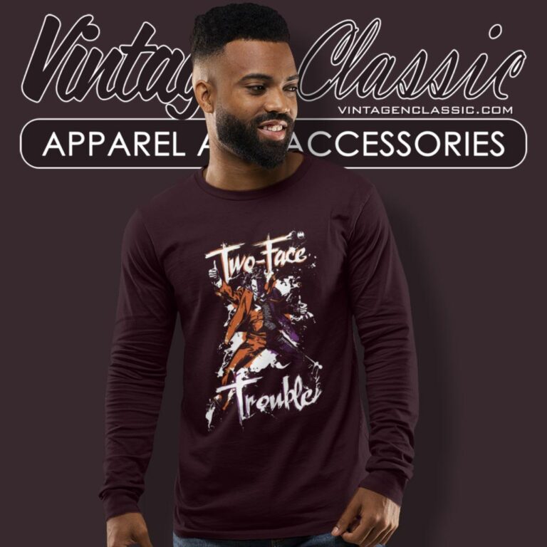 Batman Villains Two Face Long Sleeve Tee Batman Villains Two Face Long Sleeve Tee