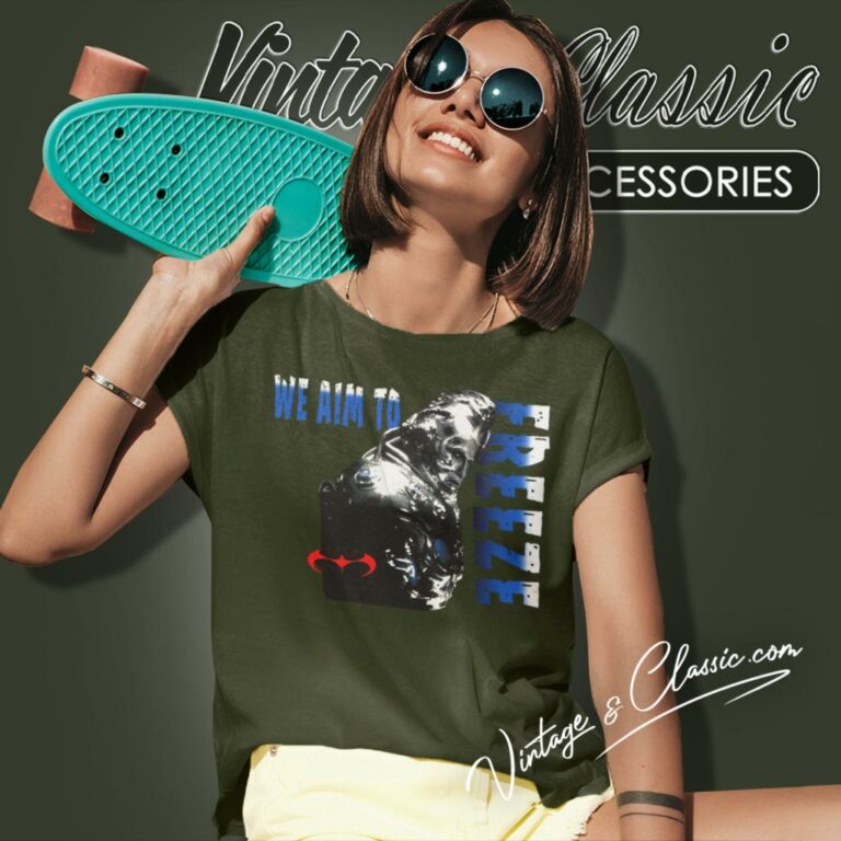 Batman We Aim To Freeze Women T Shirt Batman We Aim To Freeze Women T Shirt