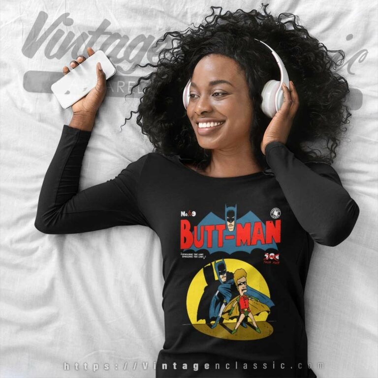 Batman X Beavis And Butthead Butt Man Long Sleeve Tee Batman X Beavis And Butthead Butt Man Long Sleeve Tee