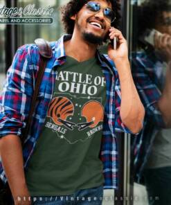 Battle Of Ohio Cincinnati Bengals And Cleveland Browns V Neck TShirt