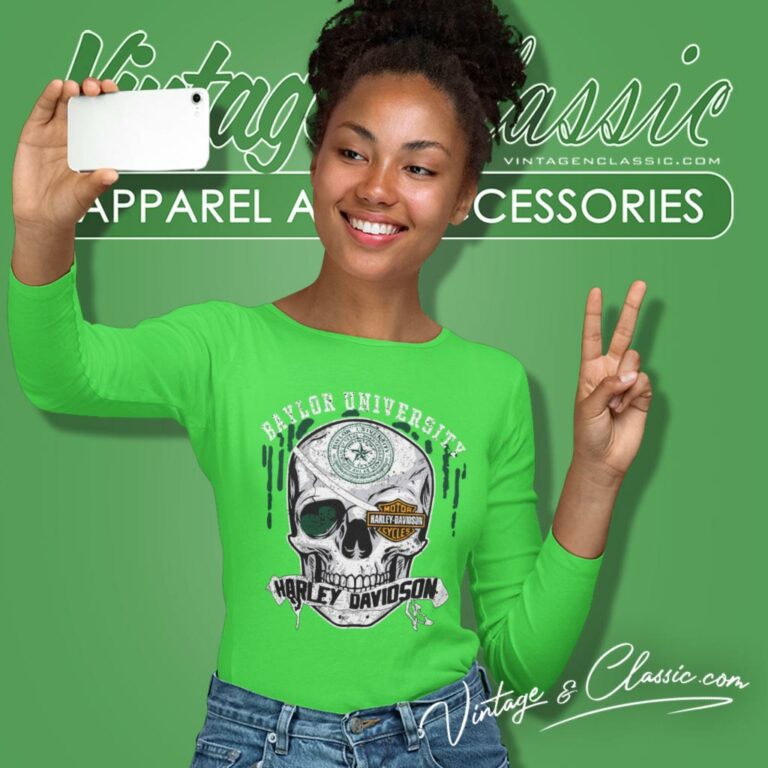 Baylor University Harley Davidson Skull Long Sleeve Tee Baylor University Harley Davidson Skull Long Sleeve Tee