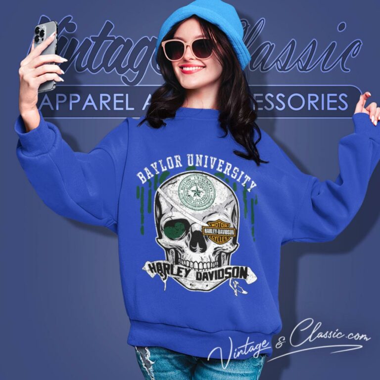 Baylor University Harley Davidson Skull Sweatshirt Baylor University Harley Davidson Skull Sweatshirt