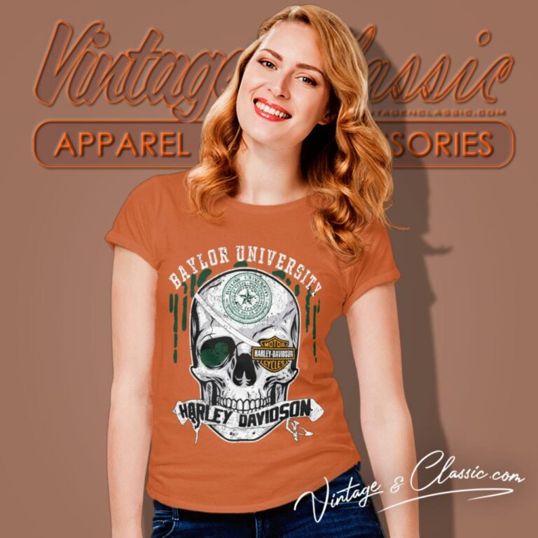 Baylor University Harley Davidson Skull Women T Shirt Baylor University Harley Davidson Skull Women T Shirt