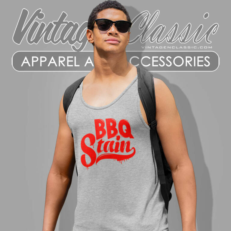 Bbq Stain On White Tank Top Racerback Bbq Stain On White Tank Top Racerback