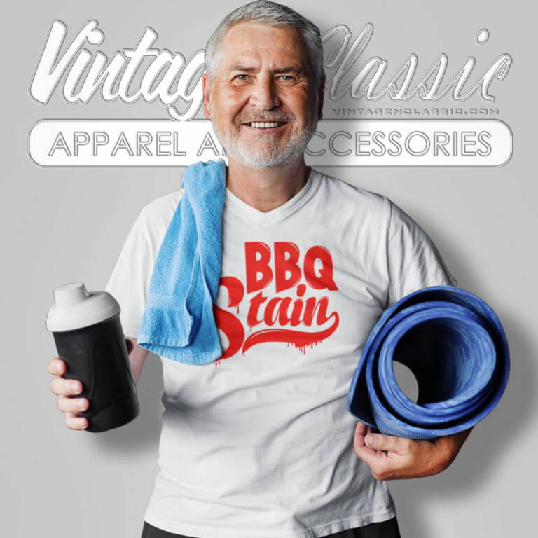 Bbq Stain On White V Neck TShirt Bbq Stain On White V Neck TShirt