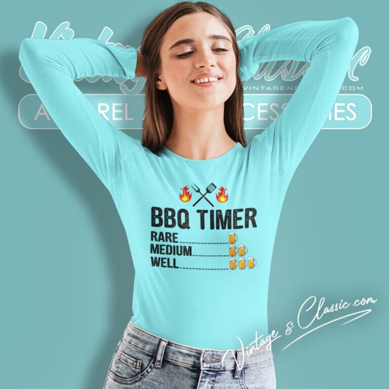Bbq Timer Barbecue Grilling Beer Drinking Long Sleeve Tee Bbq Timer Barbecue Grilling Beer Drinking Long Sleeve Tee