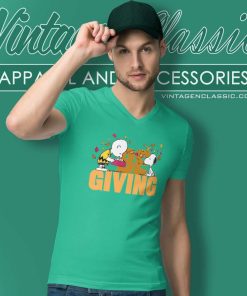 Be Giving Charlie Snoopy Shirt Thanksgiving Day 4 Be Giving Charlie Snoopy Shirt Thanksgiving Day V Neck TShirt
