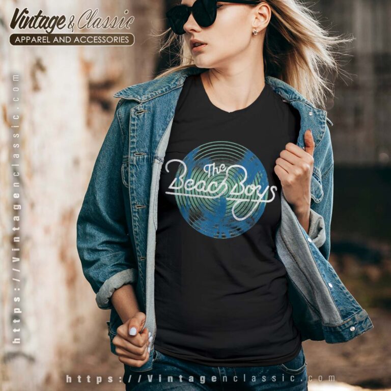 Beach Boys Circle Vibration Palm Trees Vneck Beach Boys Circle Vibration Palm Trees Vneck
