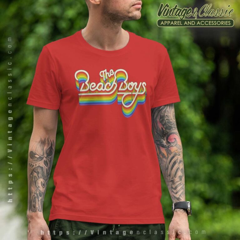 Beach Boys Rainbow Ripple Logo Tshirt Beach Boys Rainbow Ripple Logo Tshirt
