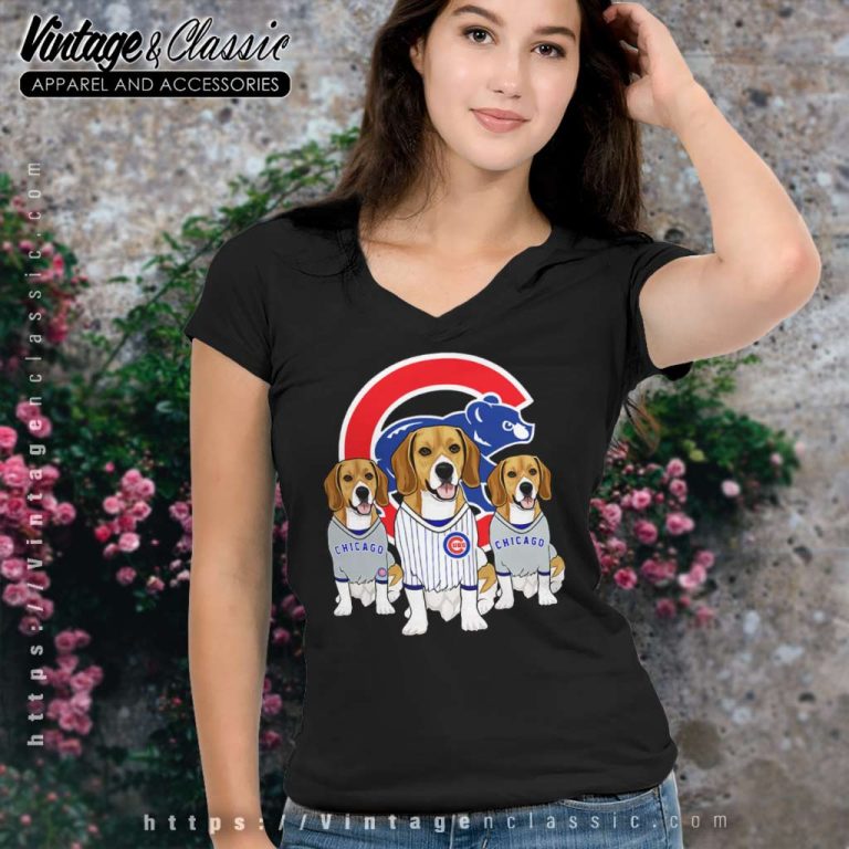 Beagle Dog Chicago Cubs V Neck TShirt Beagle Dog Chicago Cubs V Neck TShirt