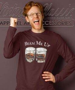 Beam Me Up Jim Whiskey Booze Long Sleeve Tee