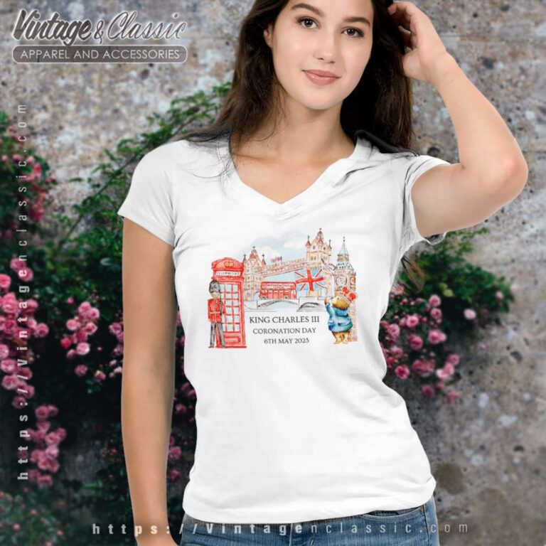 Bear King Charles Iii Coronation V Neck TShirt Bear King Charles Iii Coronation V Neck TShirt